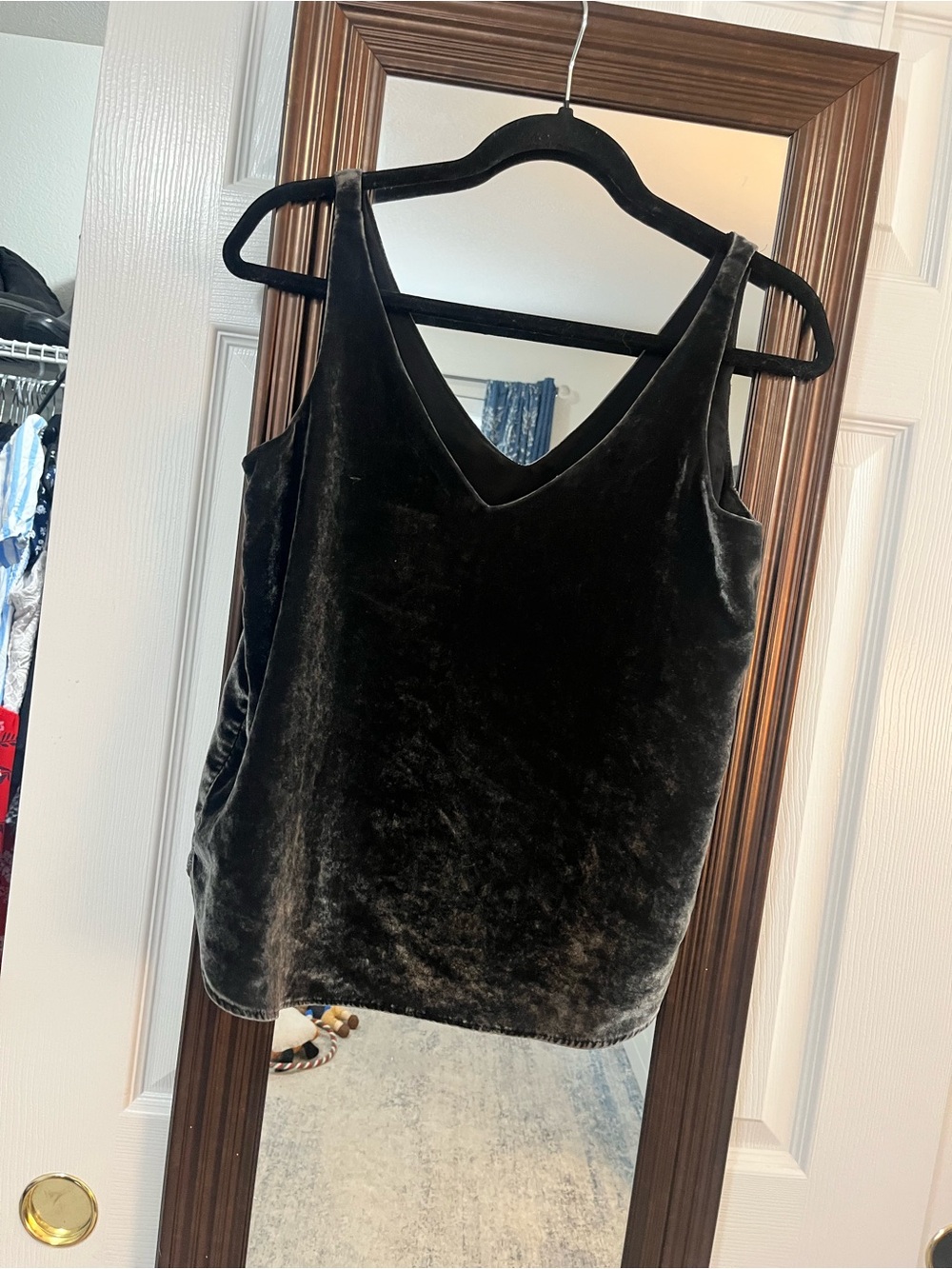 Silver Grey  velvet tank top from LOFT